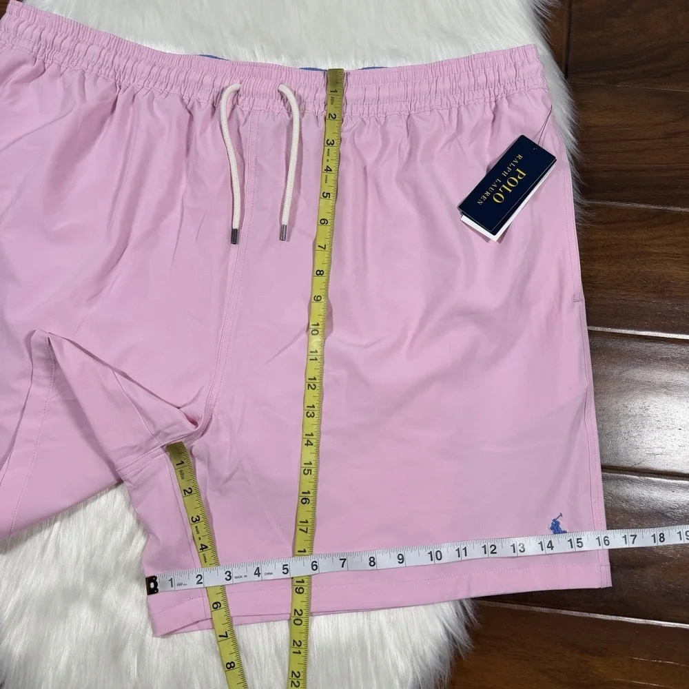 Polo Ralph Lauren Men's Size 3XB Pink Traveler Stretch‎ Swim Trunks Board Shorts